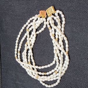 14K Gold and Fresh Water Pearl Bracelet 8"
